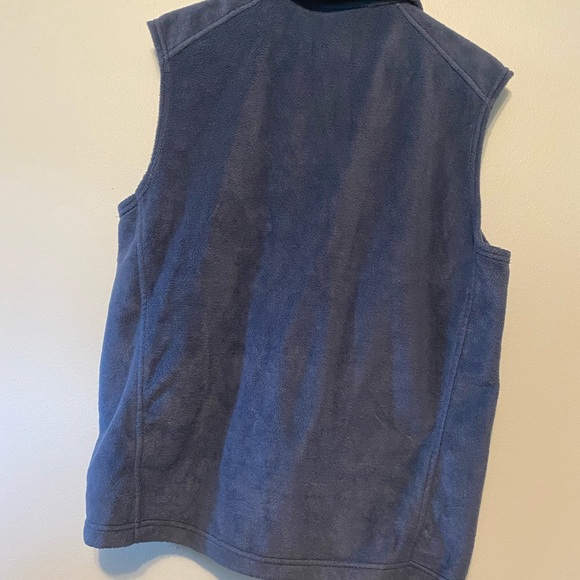 Columbia Mens Full Zip Vest MediumBlue Fleece Steens Mountain Jacket Zip Pockets - Picture 7 of 7